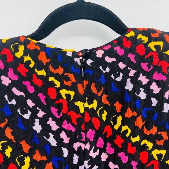 DAVID HAYES Saks Fifth Avenue Vintage 100% Silk Shoulder Pad Shift Dress Size 8 - Picture 5 of 8